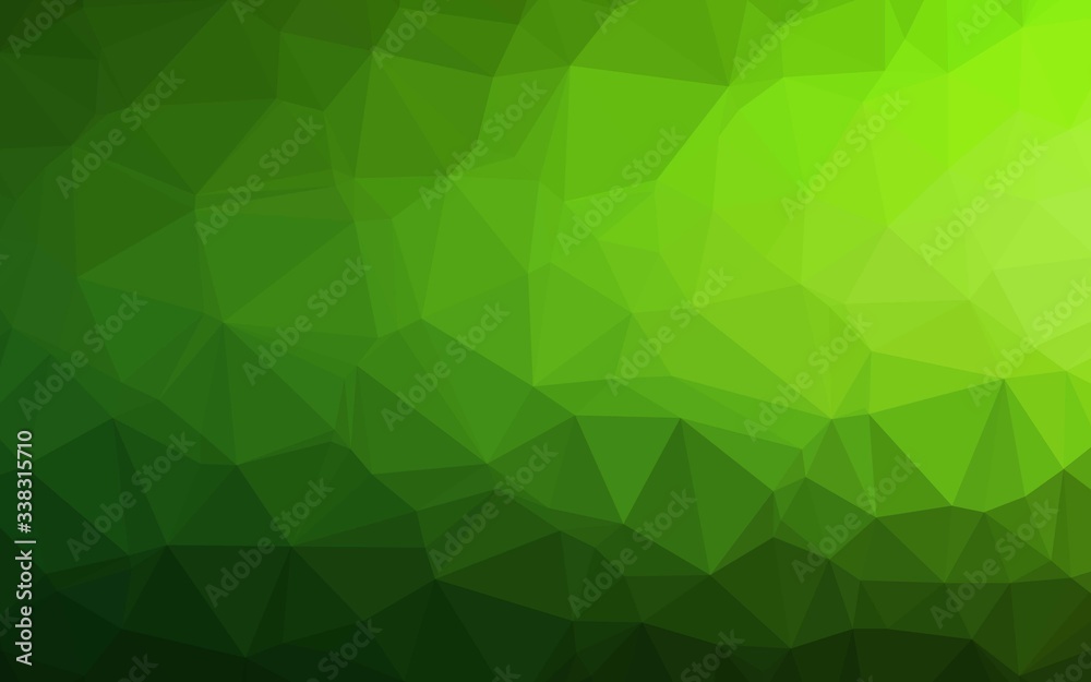 Light Green vector abstract mosaic backdrop. Triangular geometric sample with gradient.  Brand new design for your business.