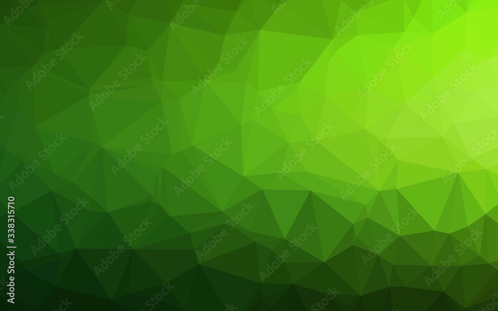 Obraz premium Light Green vector abstract mosaic backdrop. Triangular geometric sample with gradient. Brand new design for your business.