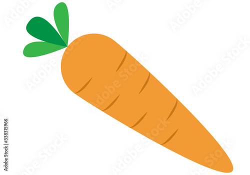 Zanahoria naranja sobre fondo blanco.