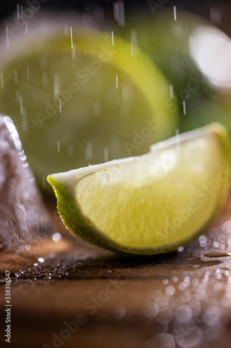 Lime wedges with ice