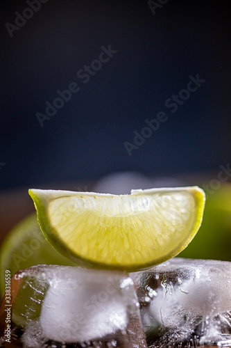 Lime wedges with ice