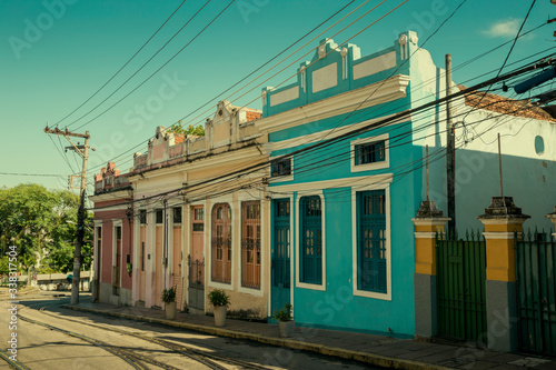 Colorful street in Santa Teresa district of Rio de Janeiro, Brazil photo