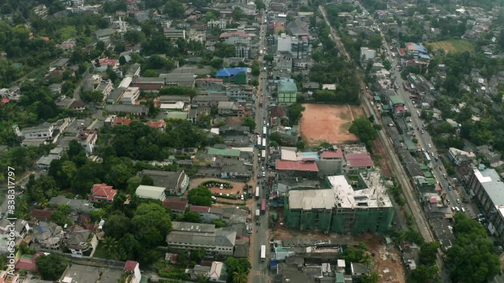 Aerial: Drone Sri Lanka Kandy city view Aerial: Drone Sri Lanka Kandy city view