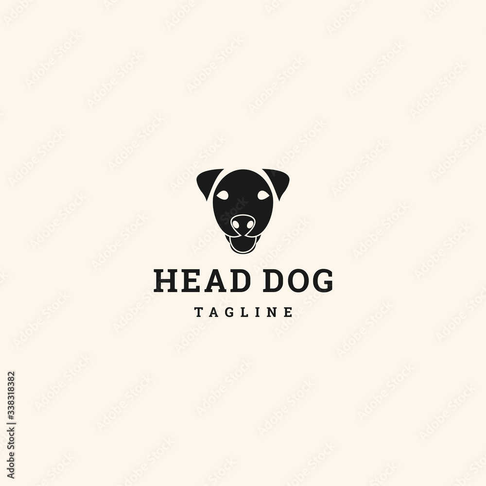  Vector linear logo design template - head dog emblem - abstract animals and symbol