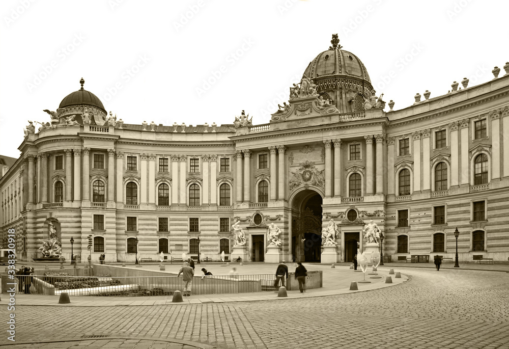Fototapeta premium St. Michael's Wing of Hofburg Wing of St. Michael of Hofburg Palace in Vienna. Austria