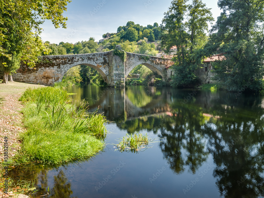 Bridge of Vilanova, a romanesque bridge across the Arnoia River at Allariz, Ourense, Galicia, Spain Bridge of Vilanova, a romanesque bridge across the Arnoia River at Allariz, Ourense, Galicia, Spain