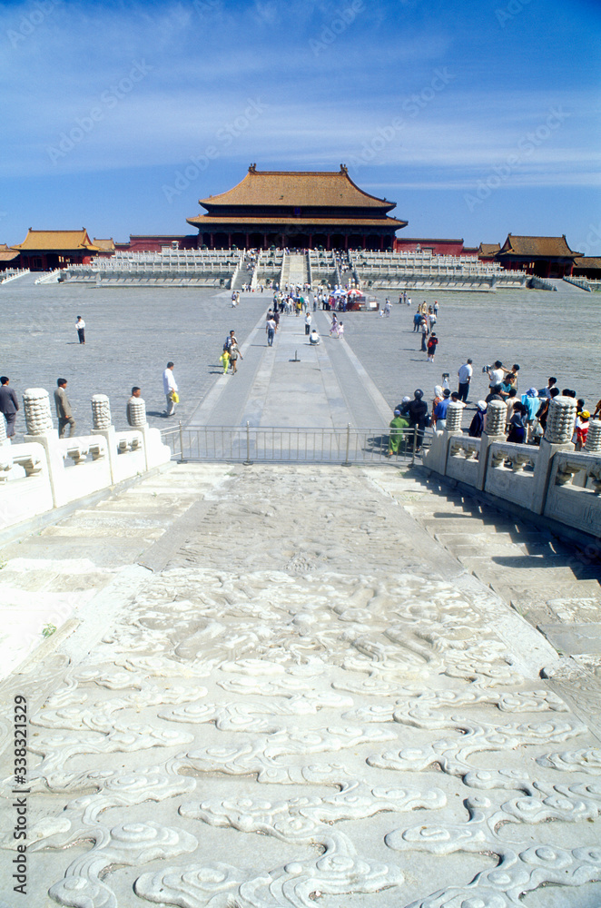 The Forbidden City - Tai he men (Gate of Supreme Harmony) in Beijing in Hebei Province, People's Republic of China