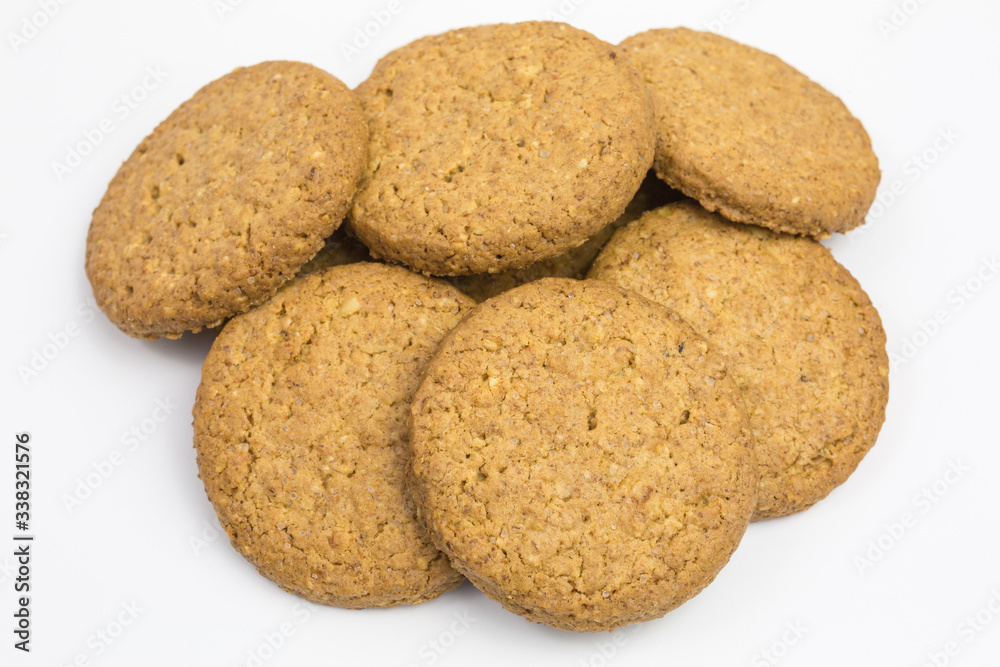 heap of crunchy rolled oats biscuits heap of crunchy rolled oats biscuits