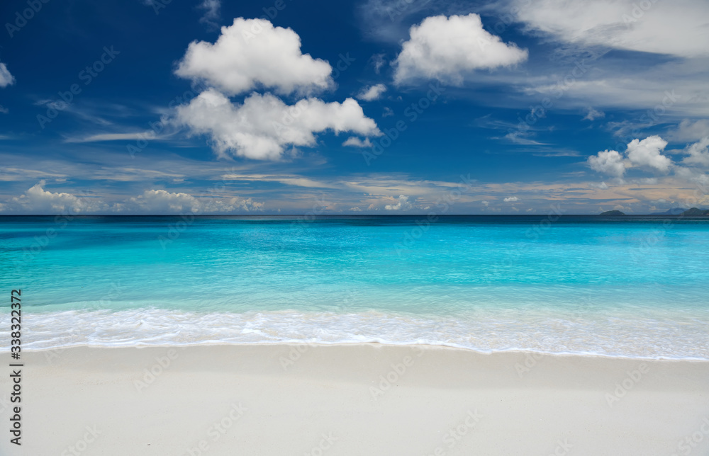 Beautiful Petite Anse beach at Seychelles