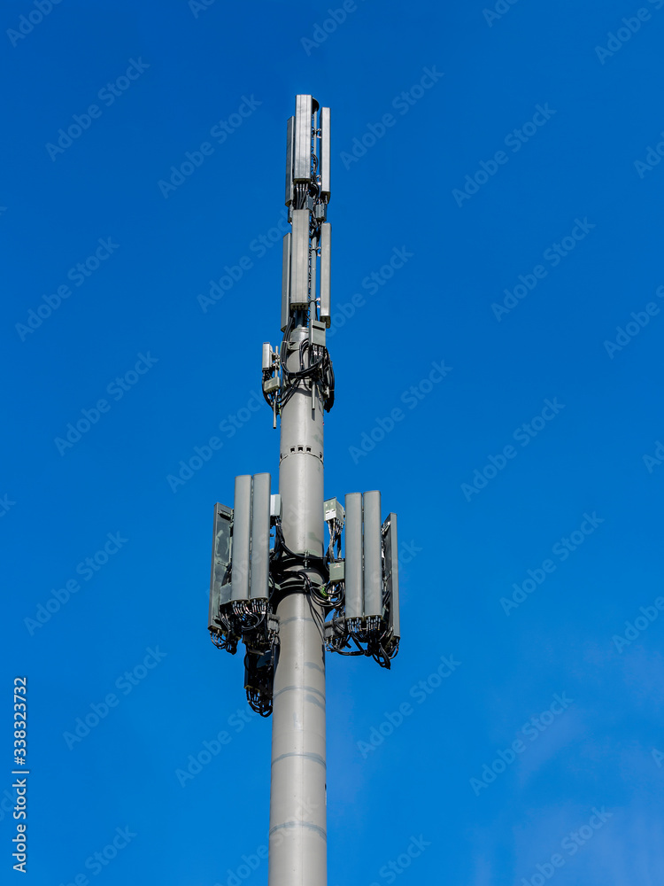 A mobile telecommunication cell tower for wireless internet connection  