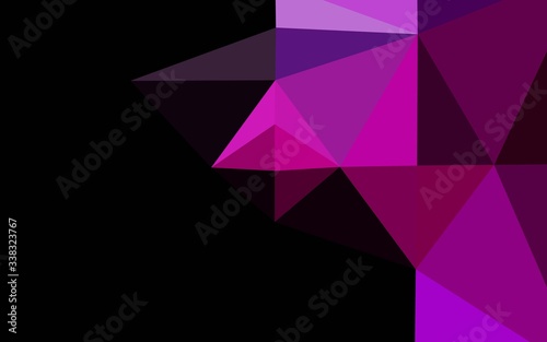 Dark Purple vector triangle mosaic cover. A vague abstract illustration with gradient. Brand new style for your business design.