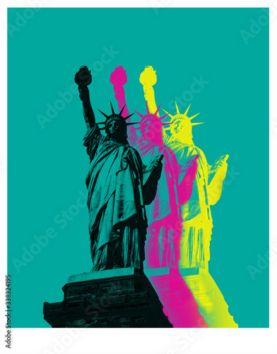 Canvas Print statue of liberty vector illustration