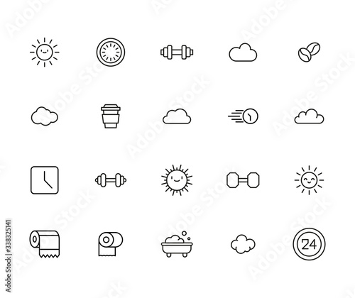 Icon set of morning.