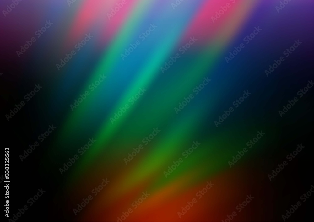 Dark Multicolor, Rainbow vector layout with flat lines. Decorative shining illustration with lines on abstract template. Pattern for business booklets, leaflets.