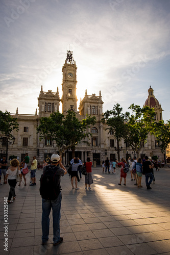 The historical center of Valencia city, Spain.