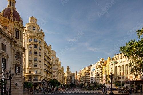 The historical center of Valencia city, Spain.