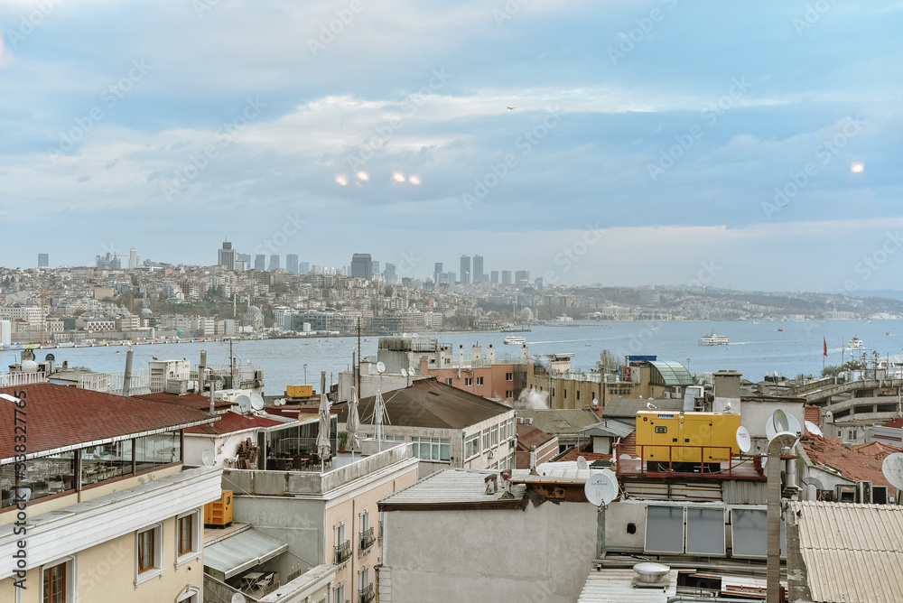 ISTANBUL, TURKEY - NOVEMBER 26, 2018: Roofs of Istanbul city view ISTANBUL, TURKEY - NOVEMBER 26, 2018: Roofs of Istanbul city view