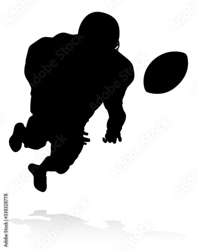 Detailed American Football player sports silhouette