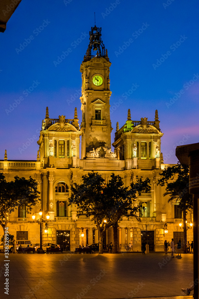 The historical center of Valencia city, Spain.