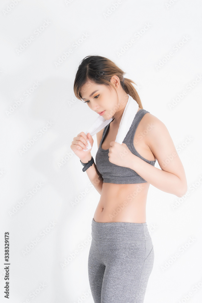 Growth portrait of fitness woman in sportswear. Growth portrait of fitness woman in sportswear.