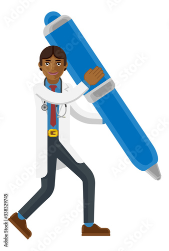 An Asian doctor cartoon cha...