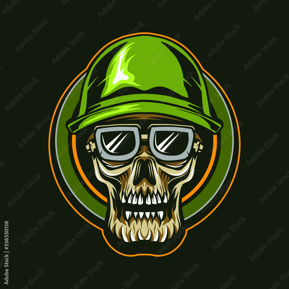 skull head military design emblem