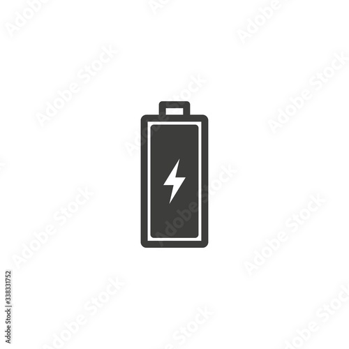 Full battery icon vector on white background