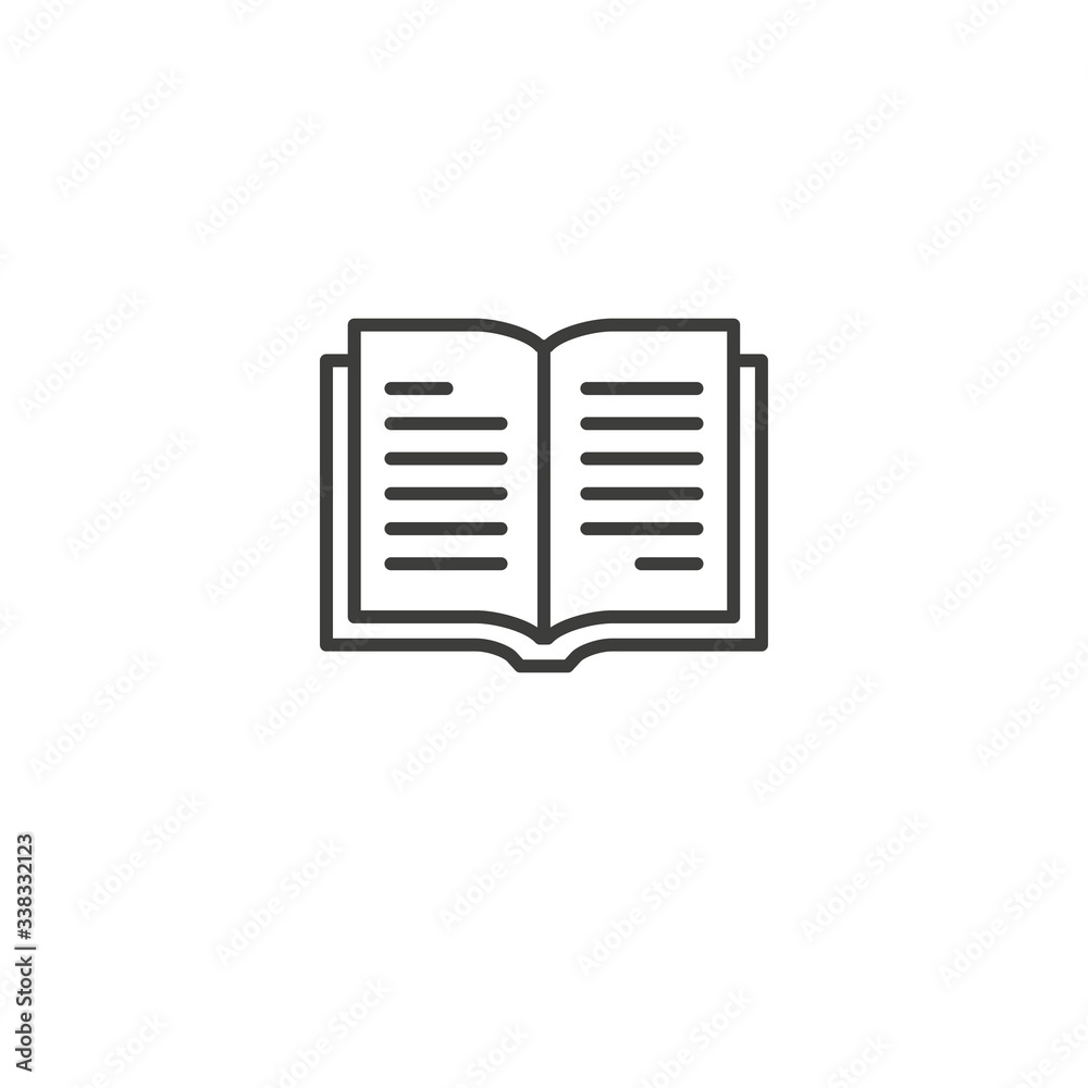 Open book icon vector on white background Open book icon vector on white background