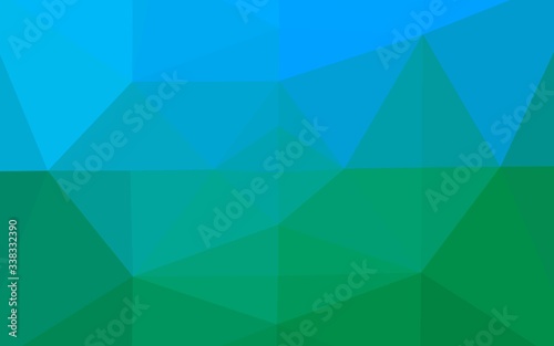 Light Blue, Green vector blurry triangle pattern. Geometric illustration in Origami style with gradient. Template for a cell phone background.