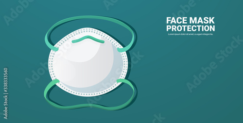 antiviral medical respiratory face mask coronavirus protection covid-19 prevention health care concept copy space horizontal vector illustration