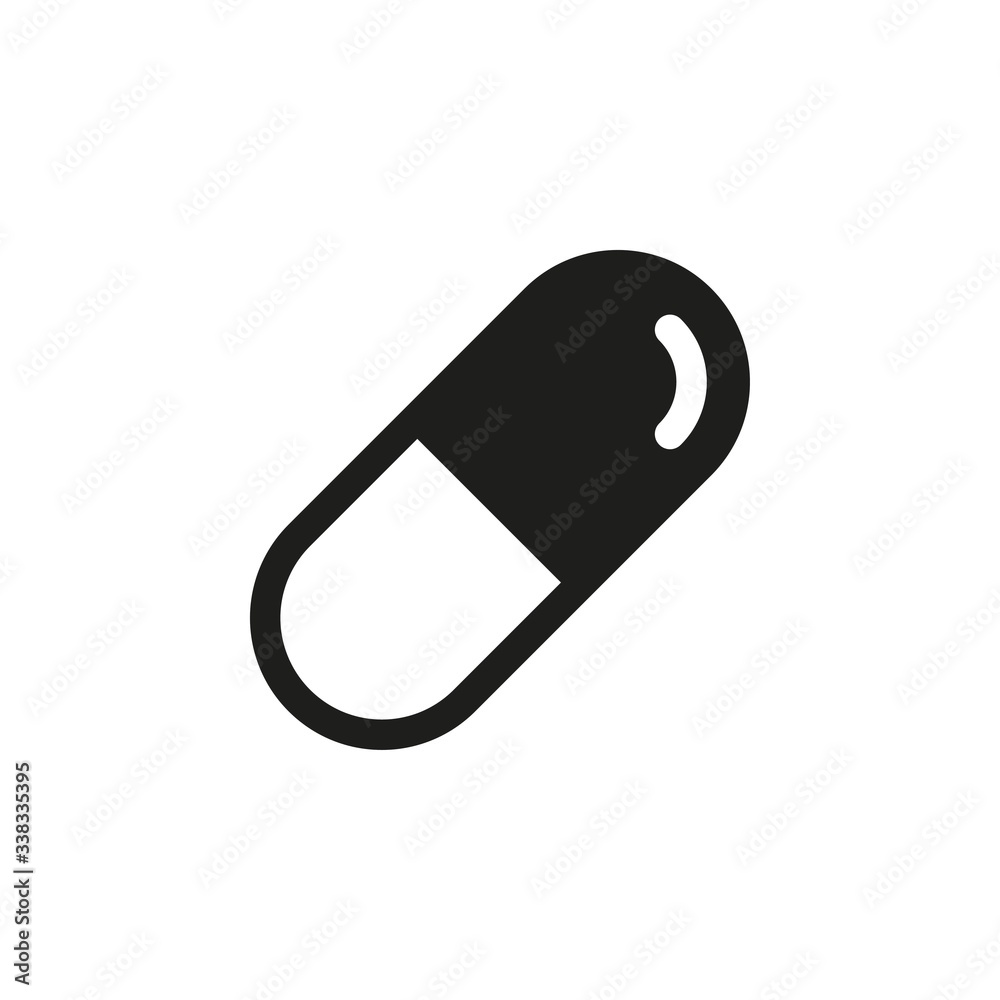 Pill icon vector on white background Pill icon vector on white background