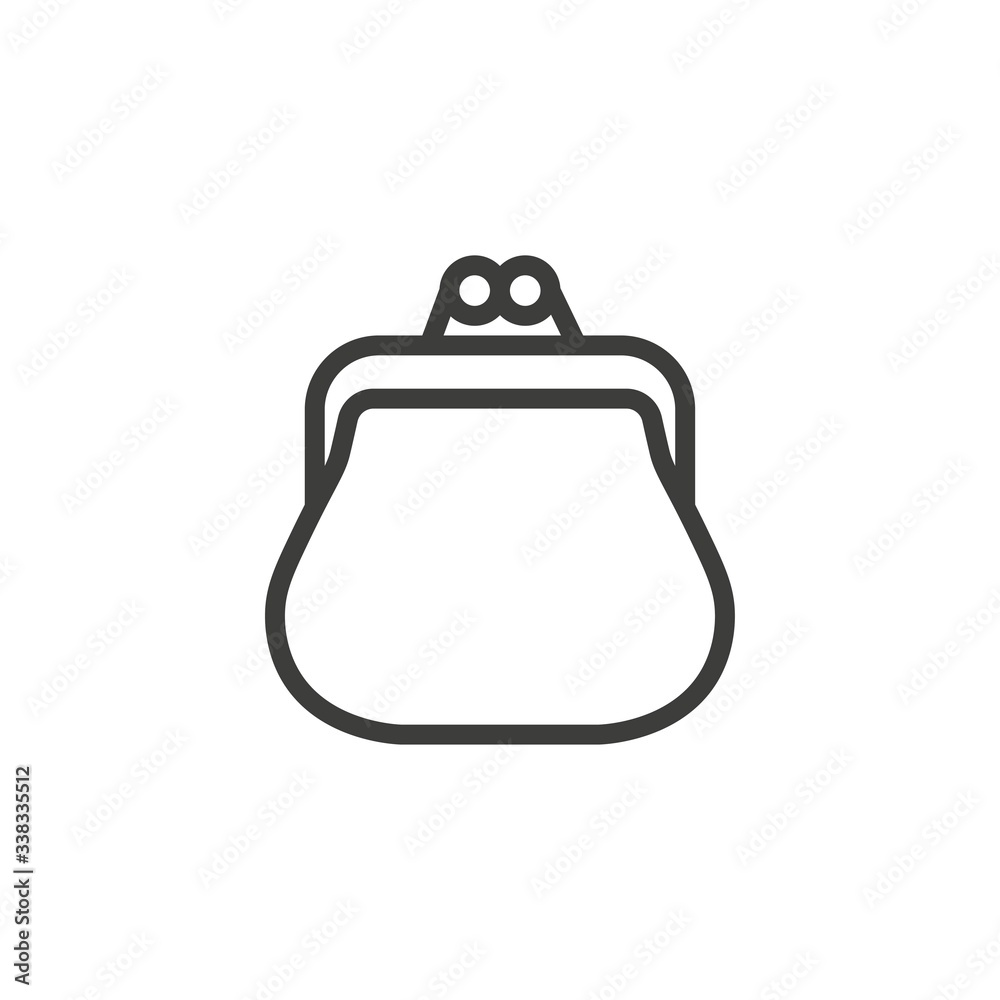 Fototapeta premium Coins purse icon on white background