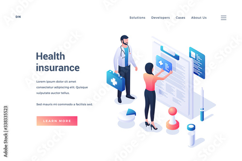 Website of contemporary online service of health insurance