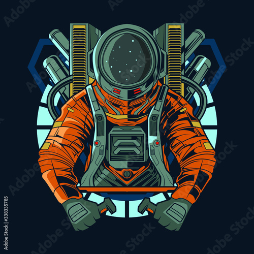 astronaut super suit vector illustration design