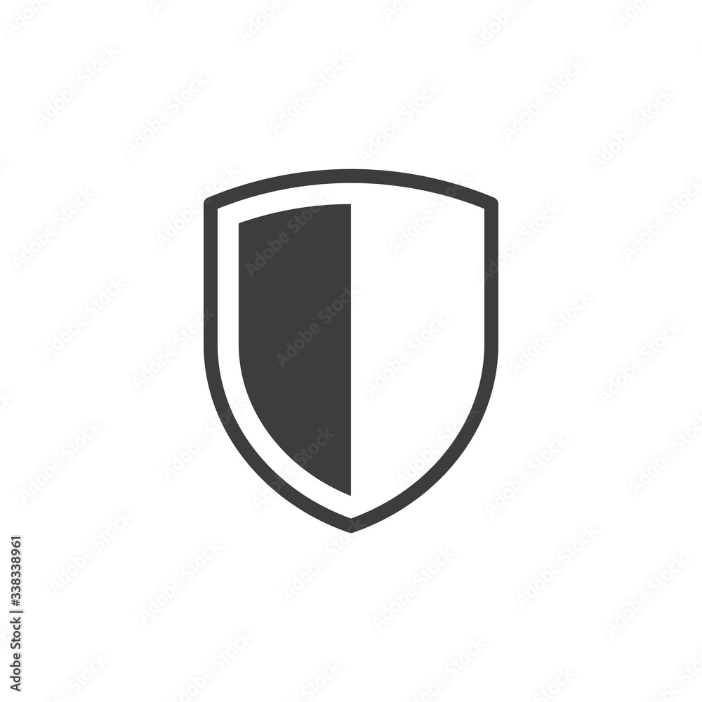 Shield icon on white background Shield icon on white background