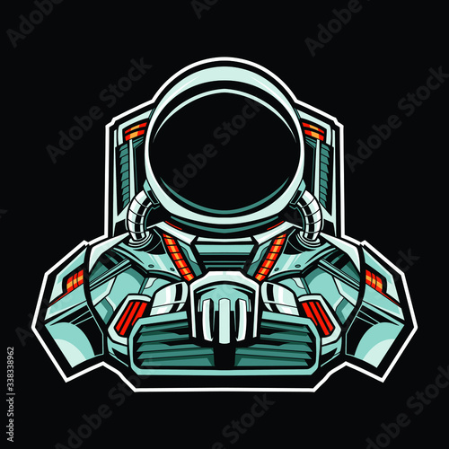 astronaut robot vector illustration design