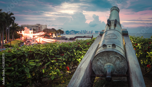Fort Cornwallis in George Town, Penang, Malaysia. Panorama photo
