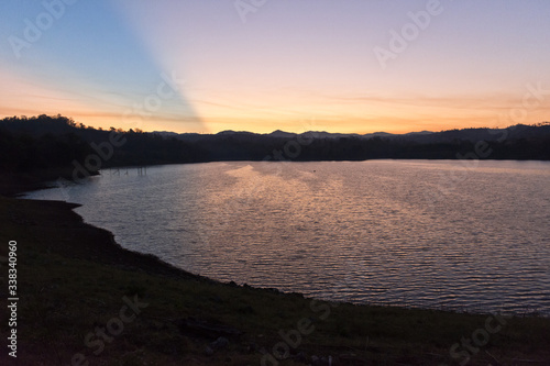Sunrise over a Reservoir at Mae Sot, Thailand, Asia