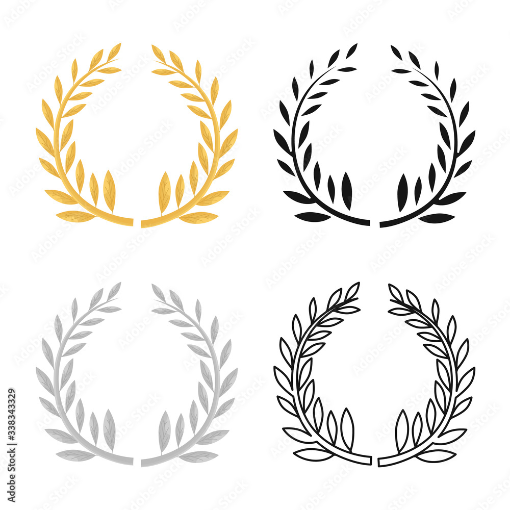 Isolated object of wreath and laurel logo. Web element of wreath and garland stock symbol for web.
