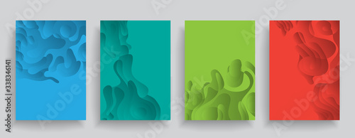 Liquid color background design. A4 format. Futuristic design posters © mechkalo