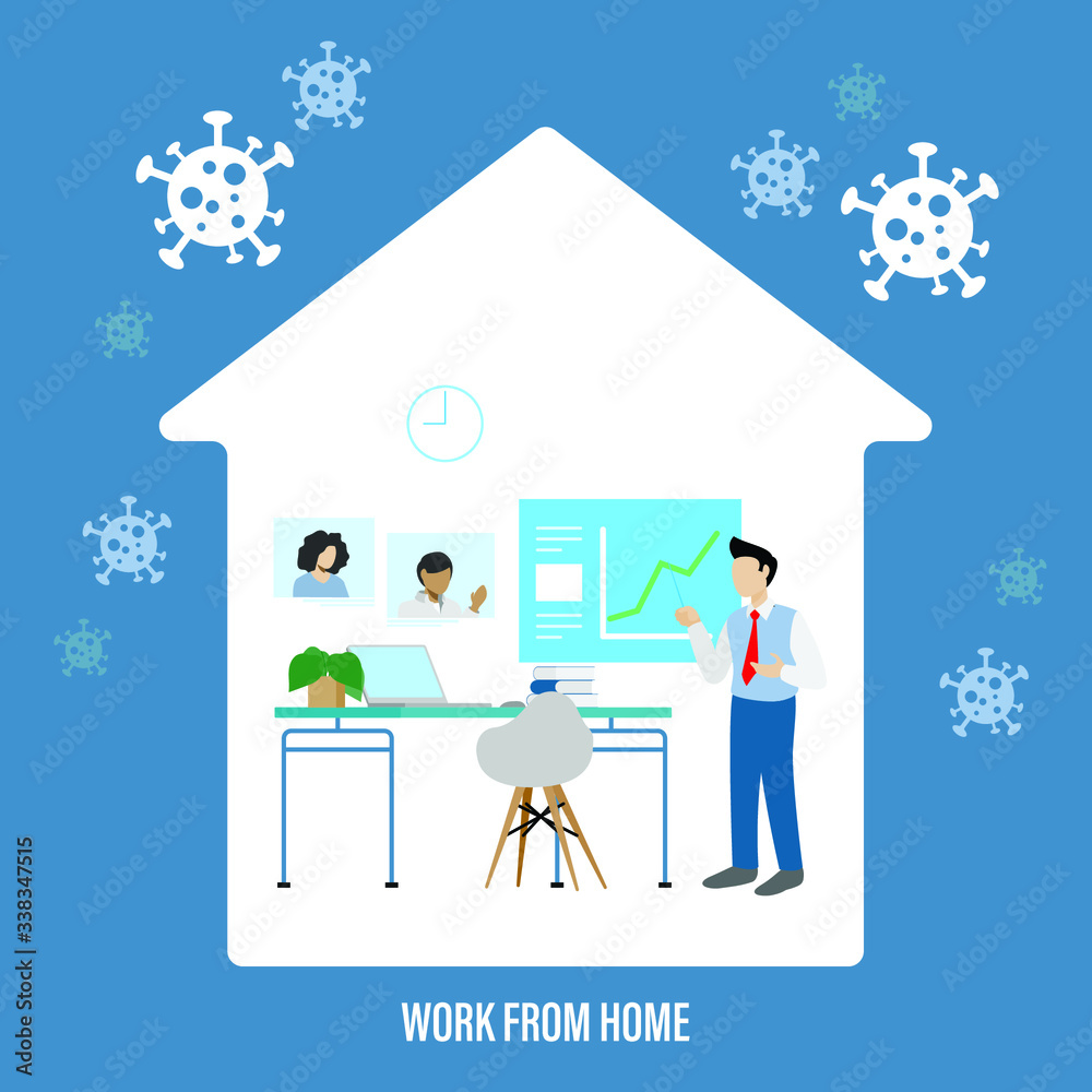 work from home corona virus flat illustrations vector
work from home corona virus flat illustrations vector