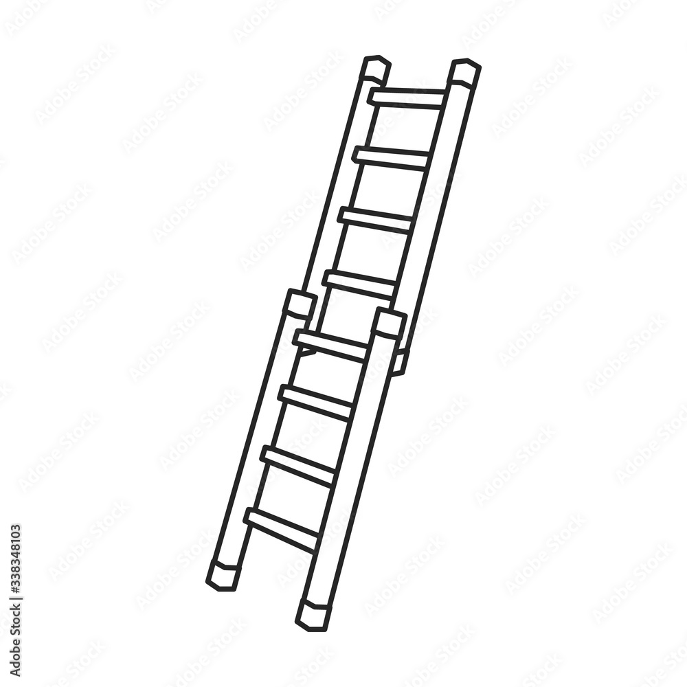 Stepladder vector icon.Outline vector icon isolated on white background stepladder .