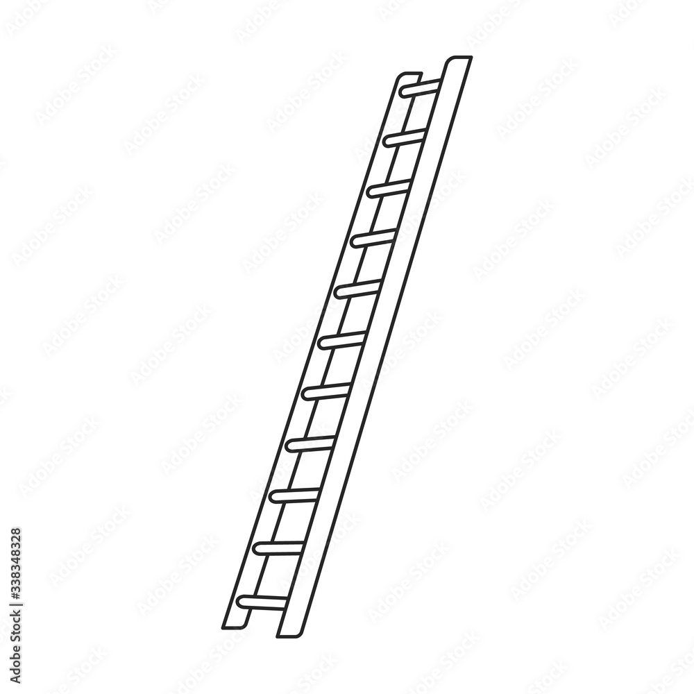 Stepladder vector icon.Outline vector icon isolated on white background stepladder . Stepladder vector icon.Outline vector icon isolated on white background stepladder .