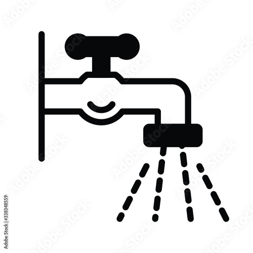 Water Tap Concept, Faucet on White background, bodys cleanliness equipment on white background, Water Supply Symbol 