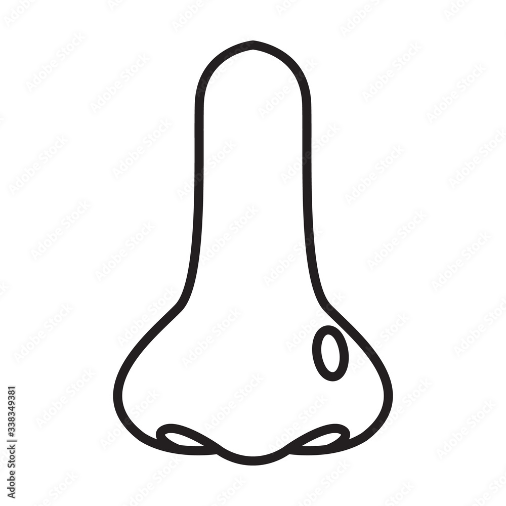 Obraz premium Piercing of nose vector icon.Outline vector icon isolated on white background piercing of nose.