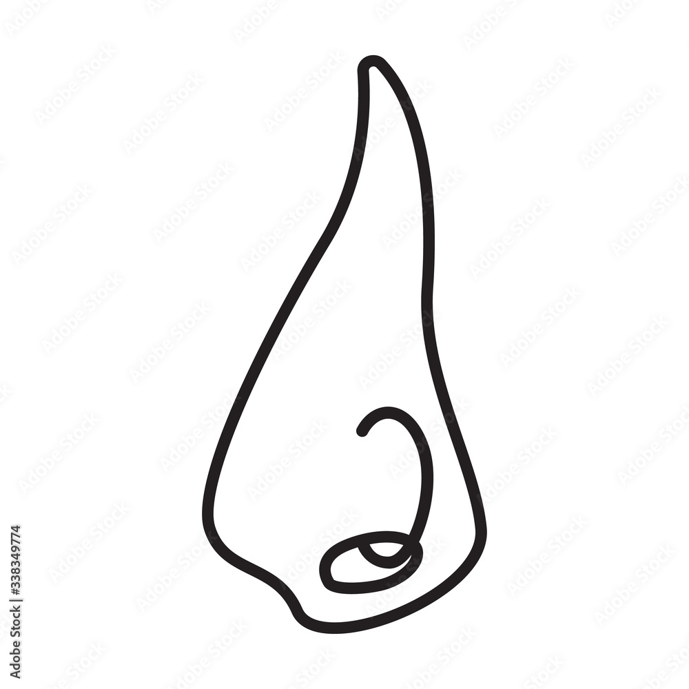 Piercing of nose vector icon.Outline vector icon isolated on white background piercing of nose. Piercing of nose vector icon.Outline vector icon isolated on white background piercing of nose.