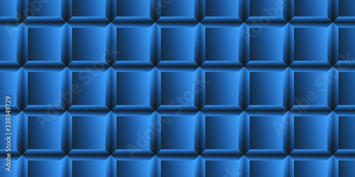 Squares. Shiny squares. Background of square elements of metallic shade. Square tiles of blue color