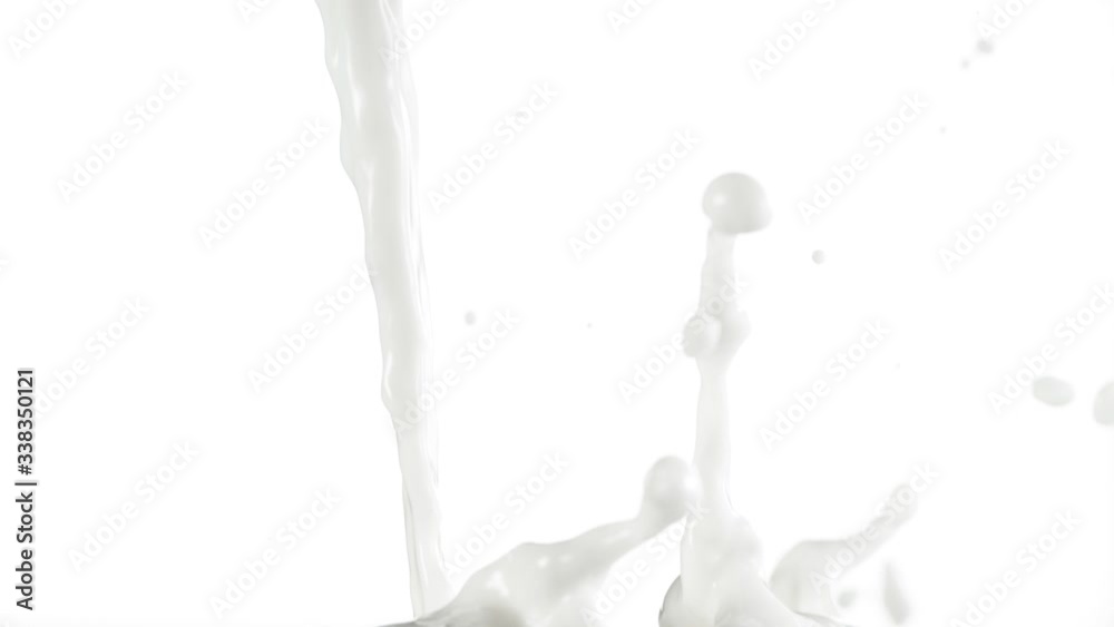 Super slow motion of pouring milk isolated on white background. Filmed on high speed cinema camera, 1000 fps. Super slow motion of pouring milk isolated on white background. Filmed on high speed cinema camera, 1000 fps.