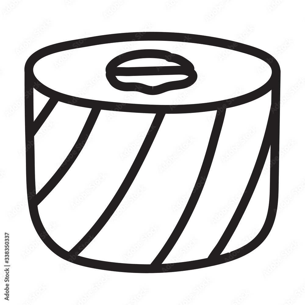 Sushi vector icon.Outline vector icon isolated on white background japanese food. Sushi vector icon.Outline vector icon isolated on white background japanese food.