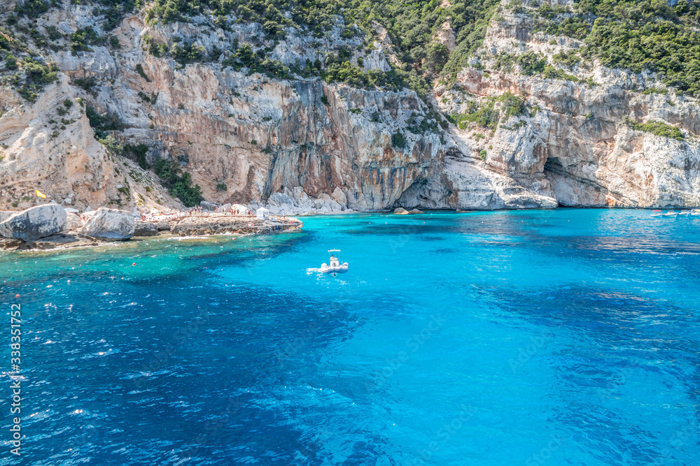 The beach of Cala Mariolu in Sardinia with turquoise water (Gulf of Orosei)